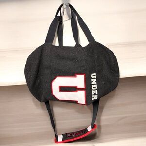 Under Armour Vintage Y2K crossbody duffle bag red gray wool blend white leather